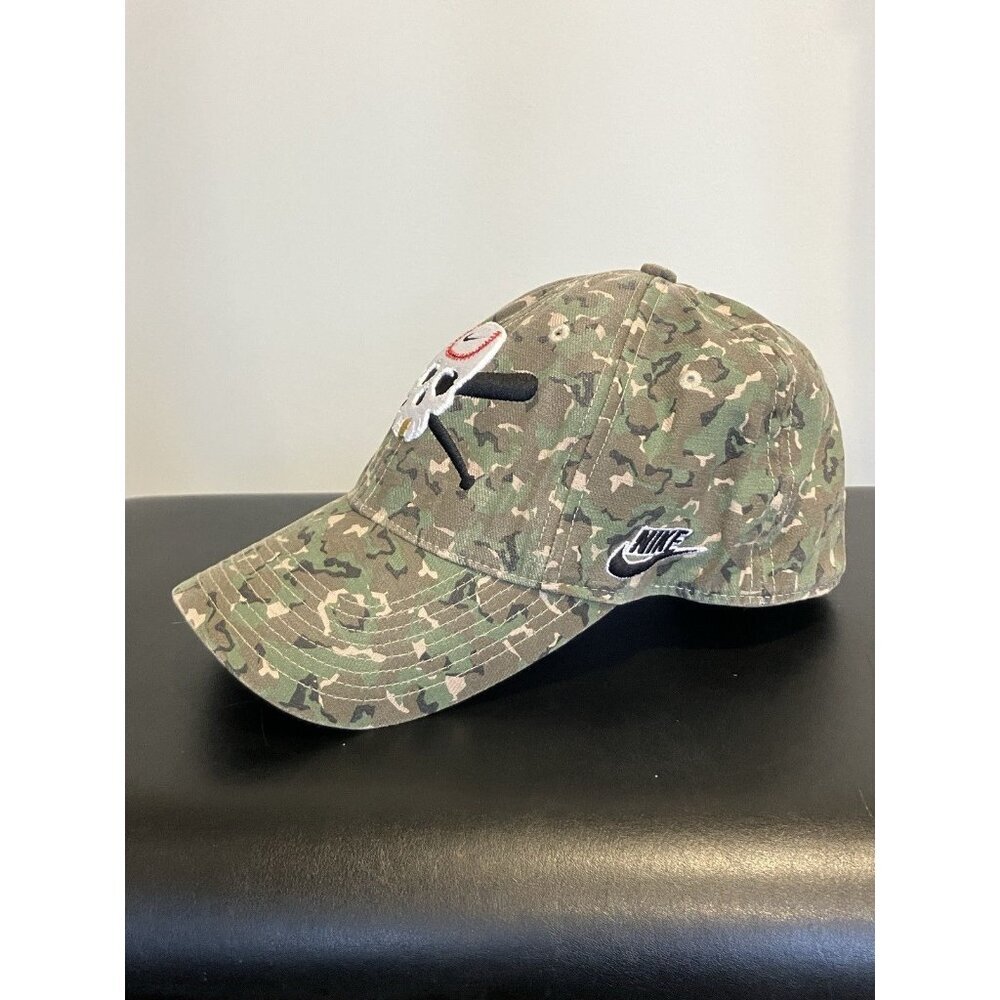 NWOT Rare NIKE Swoosh Skull Stretch Fit Camouflage Baseball Hat, One Size Womens - Picture 2 of 7